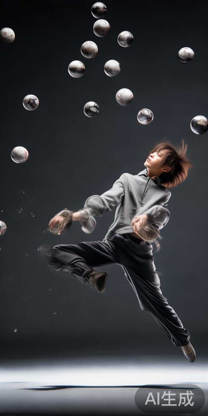 变换身体角度增加变化：通过改变身体的角度，使串球的